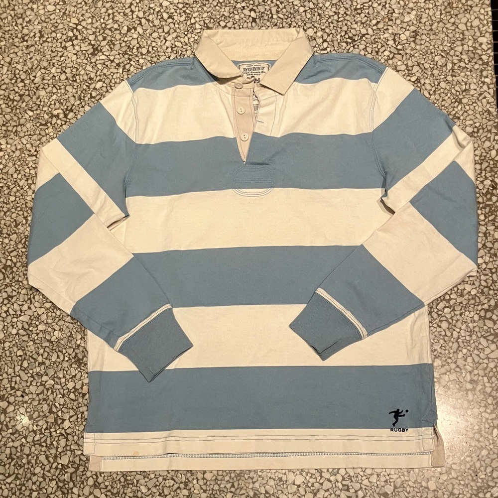 Rugby Ralph Laren Striped Blue and White Men's Shirt